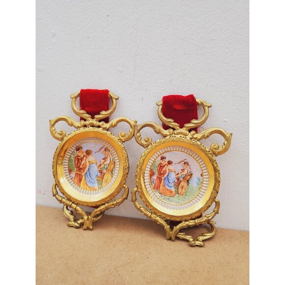 Other - Decorative plates, set of tow handcrafted in Florence, Italian vintage,